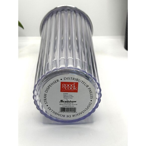 Vintage Good Cook Retro Straw Dispenser Holder Plastic with Chrome Lid - Picture 2 of 5